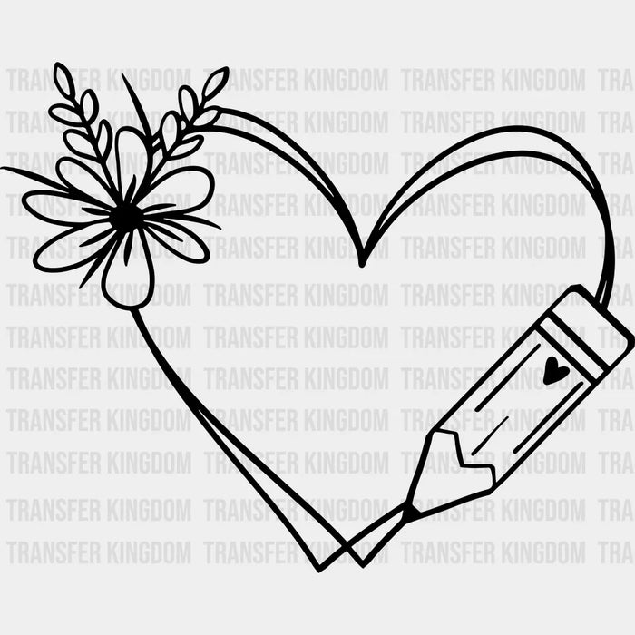 Teacher Heart Design - DTF heat transfer