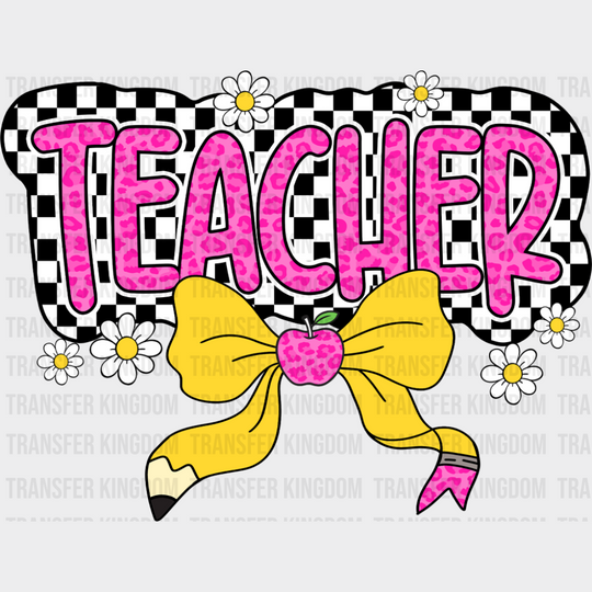 Teacher Pink And Yellow - Teachers DTF Transfer