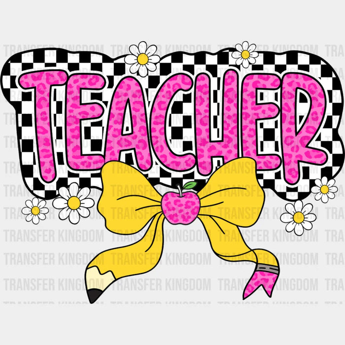 Teacher Pink And Yellow - Teachers DTF Transfer