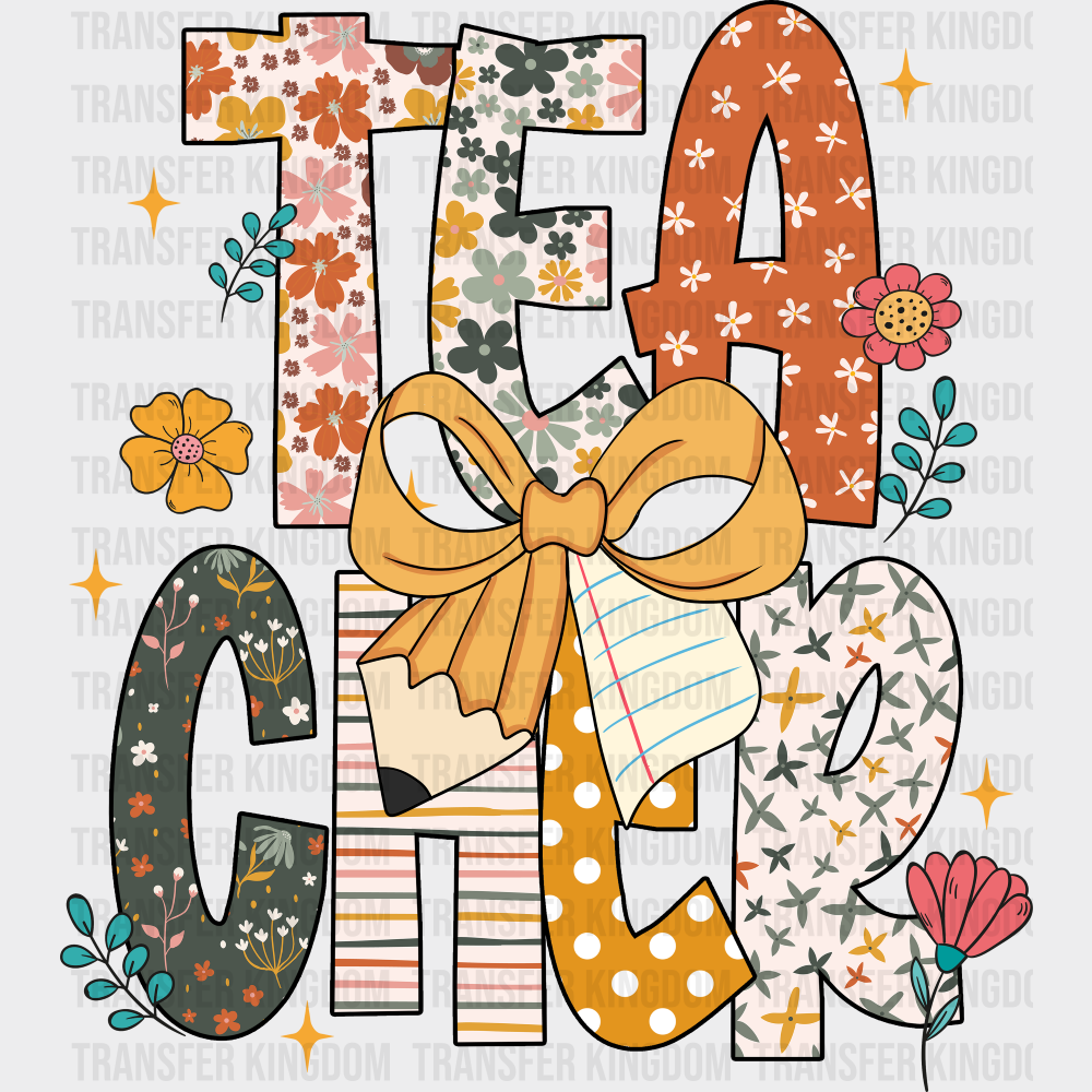 Teacher Yellow Ribbon - Teachers DTF Transfer
