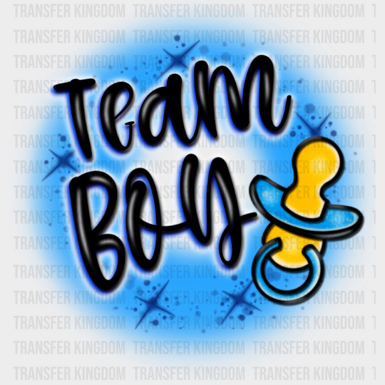 Team Boy And Girl - Gender Reveal DTF Transfer Adult Unisex - S & M (10’’) / Boy Design (See Imaging)