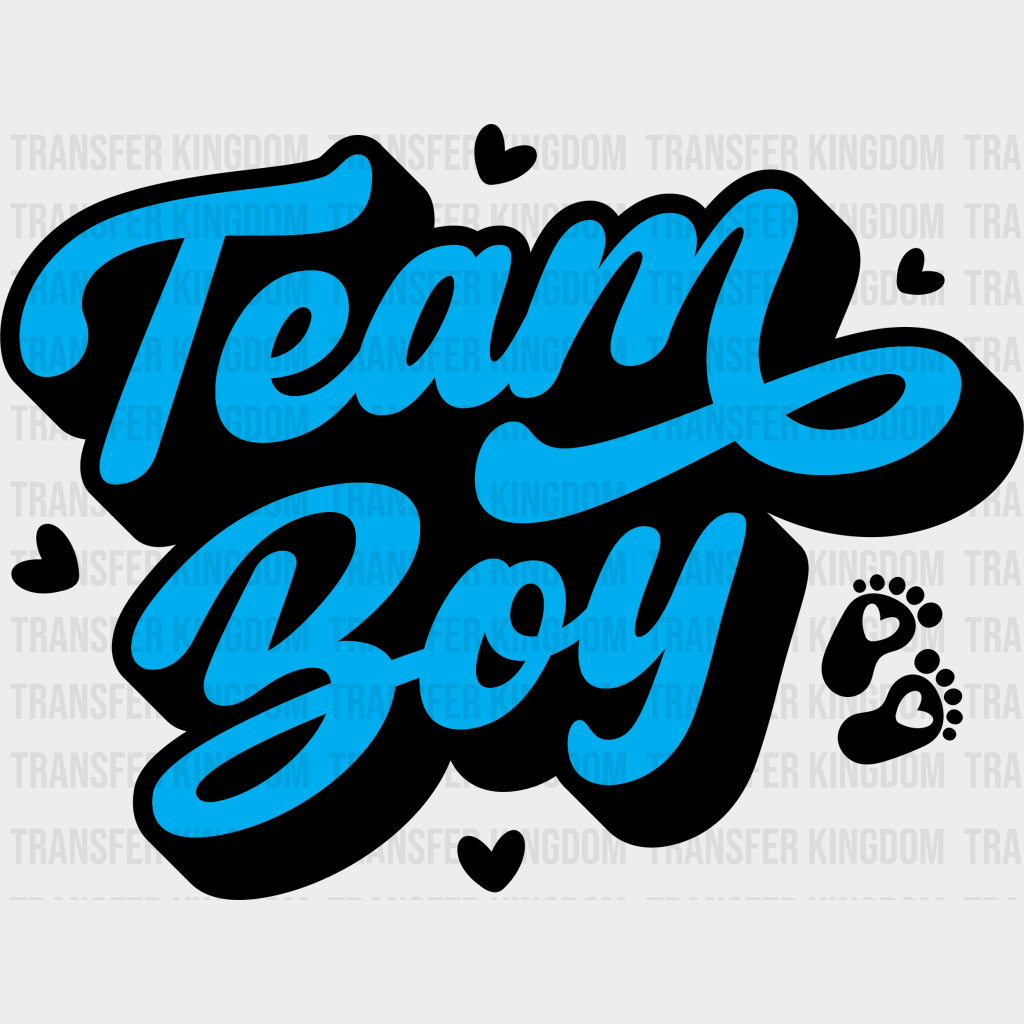 Team Boy Blue Design - Gender Reveal Dtf Transfer Unisex S & M (10’’) / Dark Color See Imaging