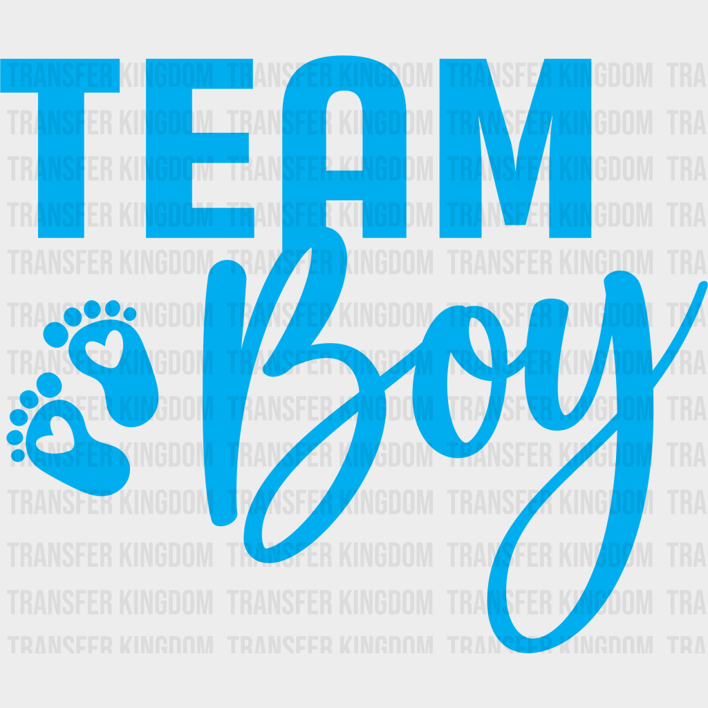 Team Boy Cursive Design - Gender Reveal Dtf Transfer