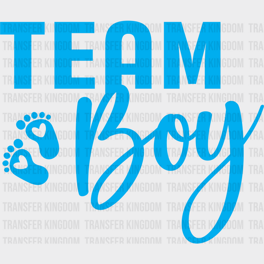 Team Boy Cursive Design - Gender Reveal Dtf Transfer