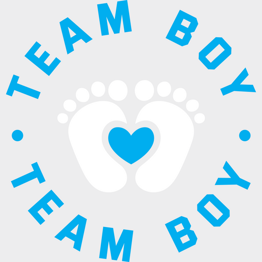 Team Boy Feet Design - Gender Reveal Dtf Transfer Unisex S & M (10’’) / Light Color See Imaging