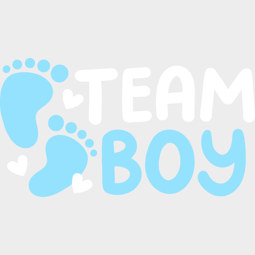 Team Boy Foot Print - Gender Reveal Dtf Heat Transfer Unisex S & M (10’’) / Light Color Design