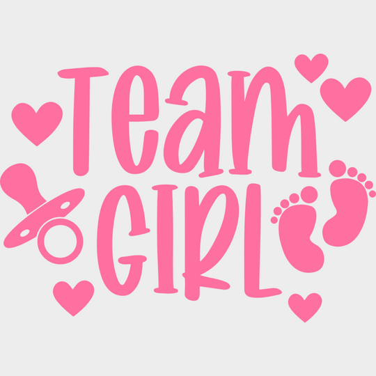 Team Boy & Girl Pacifier - Gender Reveal DTF Transfer Adult Unisex - S & M (10’’) / Girl Design (See Imaging)