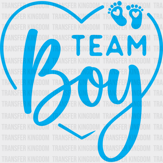 Team Boy Heart Design - Gender Reveal Dtf Transfer