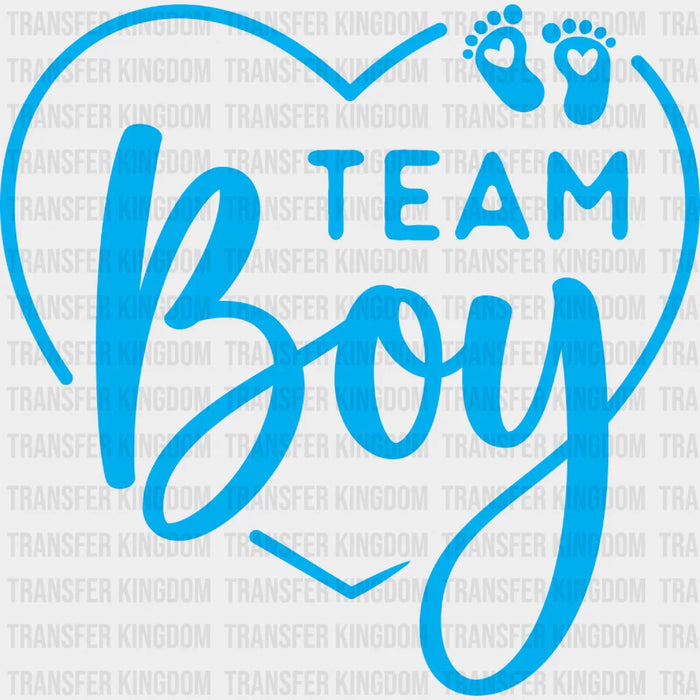 Team Boy Heart Design - Gender Reveal DTF Transfer