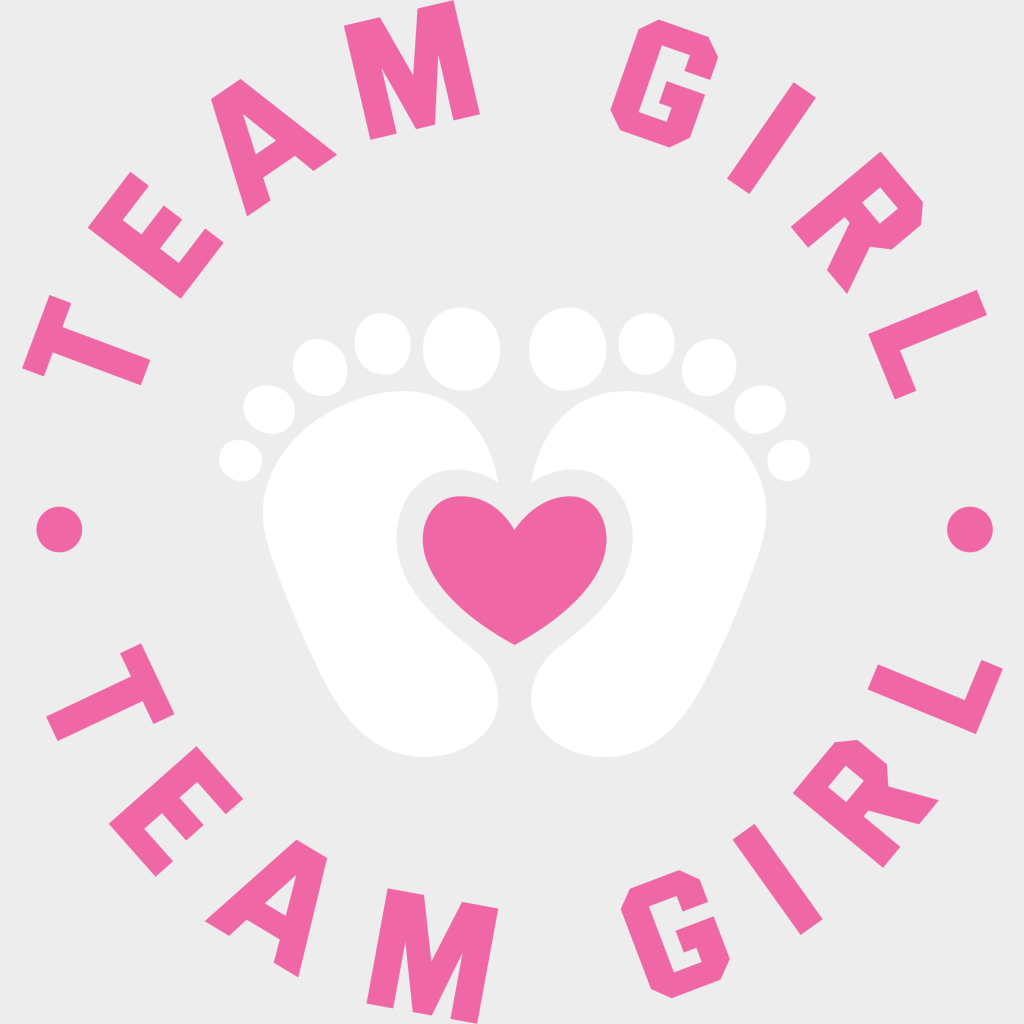 Team Girl Feet Design - Gender Reveal Dtf Transfer Unisex S & M (10’’) / Light Color See Imaging