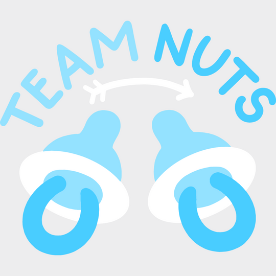 Team Nuts Pacifier - Gender Reveal Dtf Heat Transfer Unisex S & M (10’’) / Light Color Design