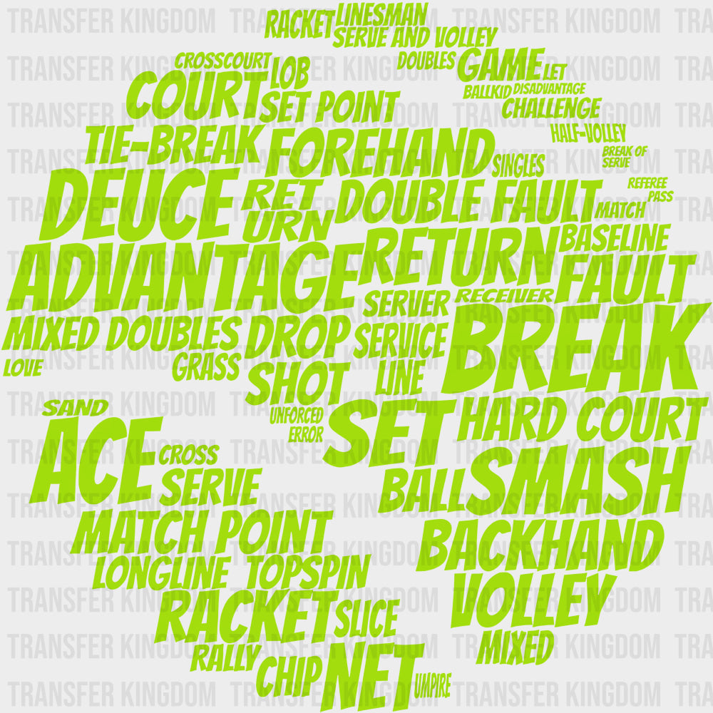 Tenis Terms - Tennis DTF Transfers