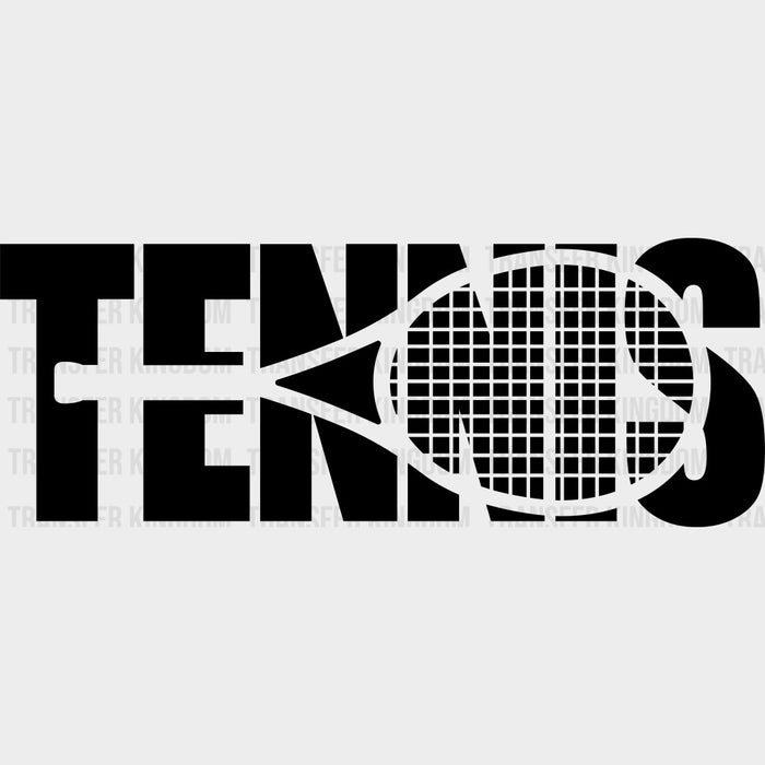 Tennis B&W Racket Design - Tennis DTF Transfers
