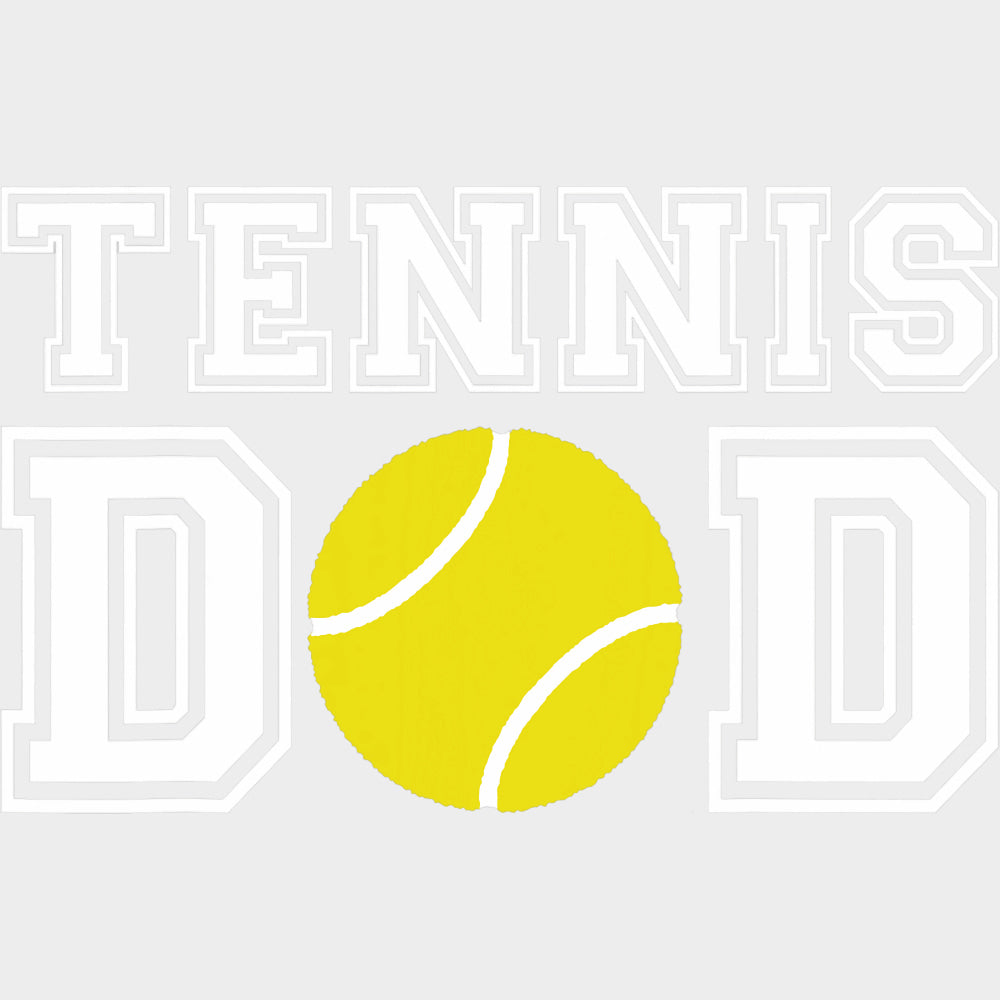 Tennis Dad B&W - Tennis DTF Transfers Adult Unisex - S & M (10’’) / Light Color Design (See Imaging)
