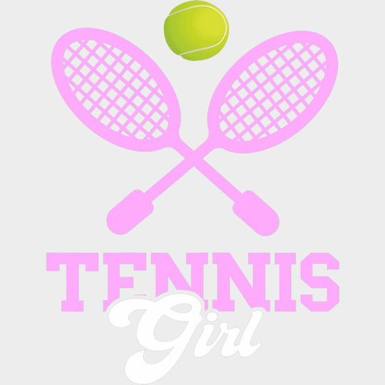 Tennis Girl Pink Rackets - Tennis DTF Transfers Adult Unisex - S & M (10’’) / Light Color Design (See Imaging)