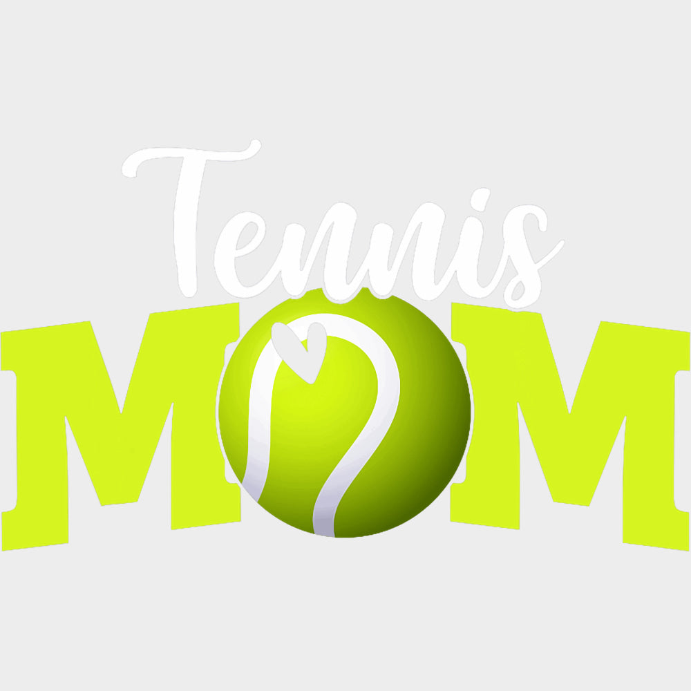 Tennis Mom Heart - Tennis DTF Transfers Adult Unisex - S & M (10’’) / Light Color Design (See Imaging)