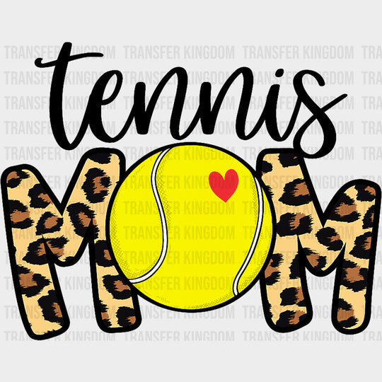 Tennis Mom Leopard Print - Tennis DTF Transfers Adult Unisex - S & M (10’’) / Dark Color Design (See Imaging)