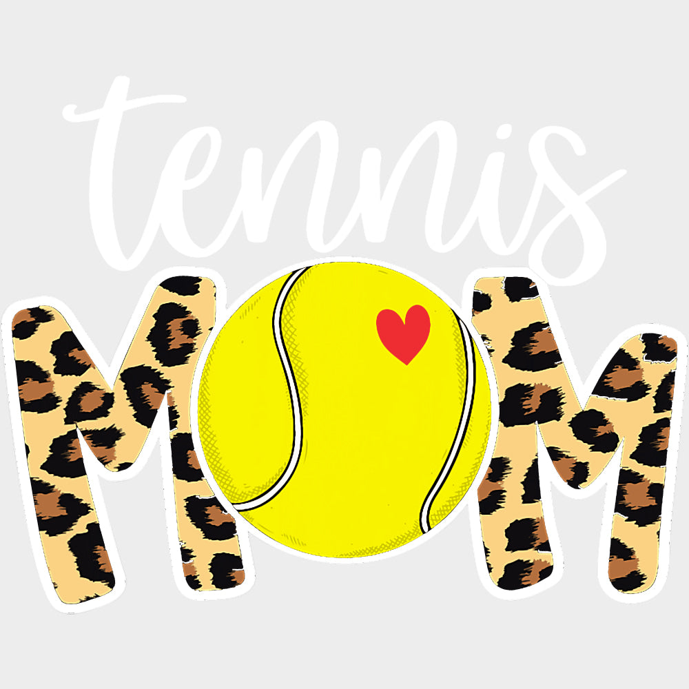 Tennis Mom Leopard Print - Tennis DTF Transfers Adult Unisex - S & M (10’’) / Light Color Design (See Imaging)