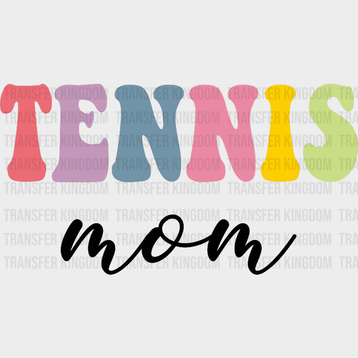 Tennis Mom, Retro Colorful - Tennis DTF Transfers