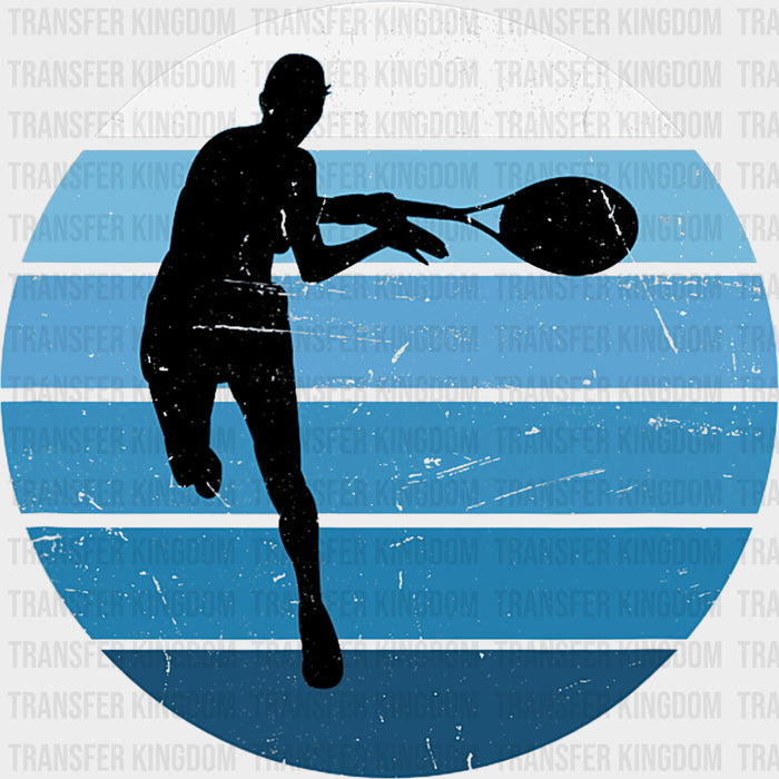 Tennis Player, Blue Circle - Tennis DTF Transfers