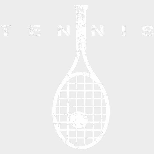 Tennis Racket B&W - Tennis DTF Transfers Adult Unisex - S & M (10’’) / Light Color Design (See Imaging)