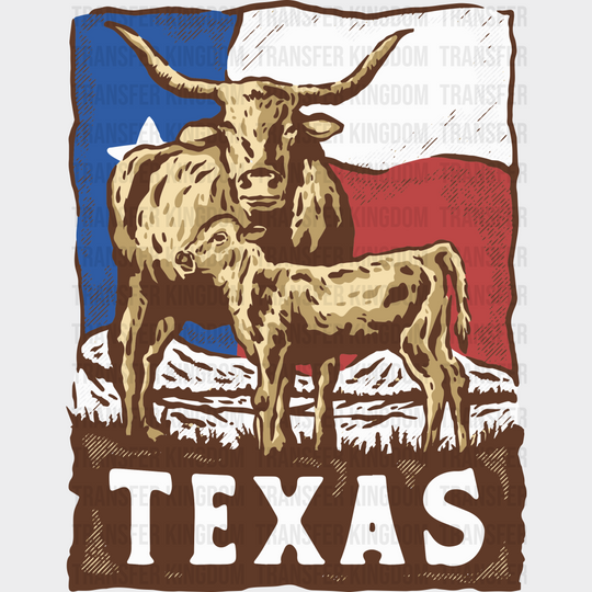 Texas Bull Design - States & Cities DTF Transfer