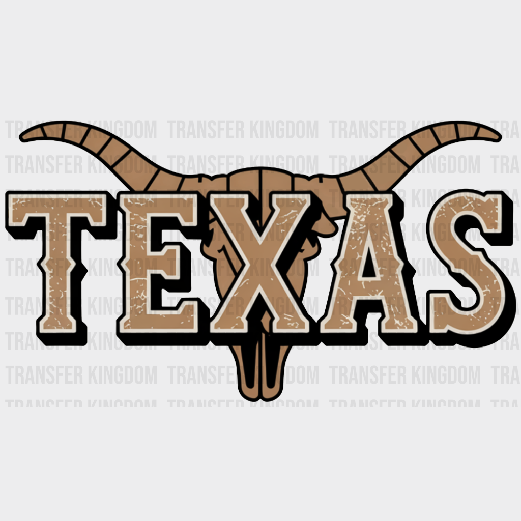 Texas Bull Skull - States & Cities DTF Transfer
