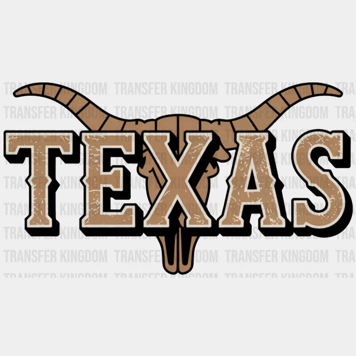 Texas Bull Skull - States & Cities DTF Transfer