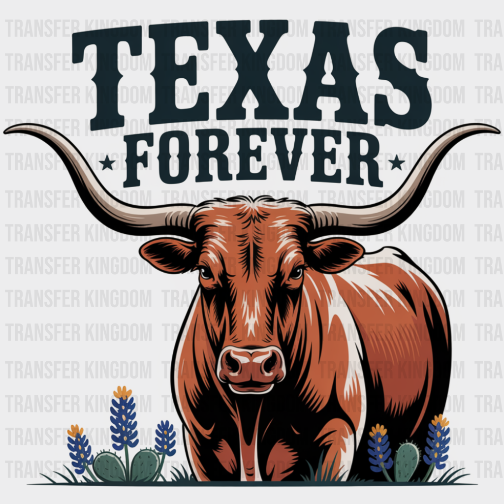 Texas Forever Bull Design - States & Cities DTF Transfer