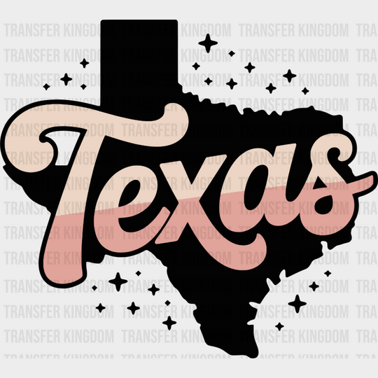 Texas Map - States & Cities DTF Transfer Adult Unisex - S & M (10’’) / Dark Color Design (See Imaging)