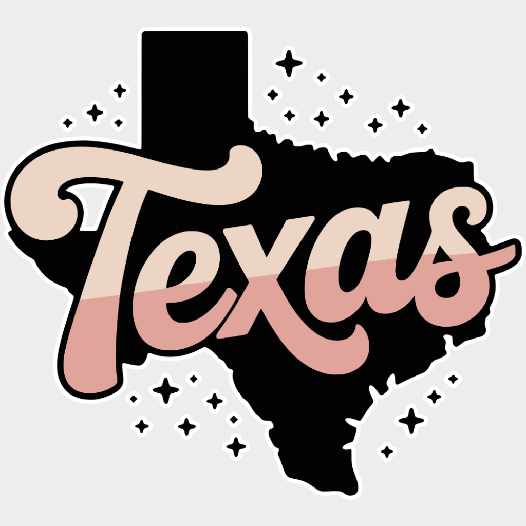 Texas Map - States & Cities DTF Transfer Adult Unisex - S & M (10’’) / Light Color Design (See Imaging)