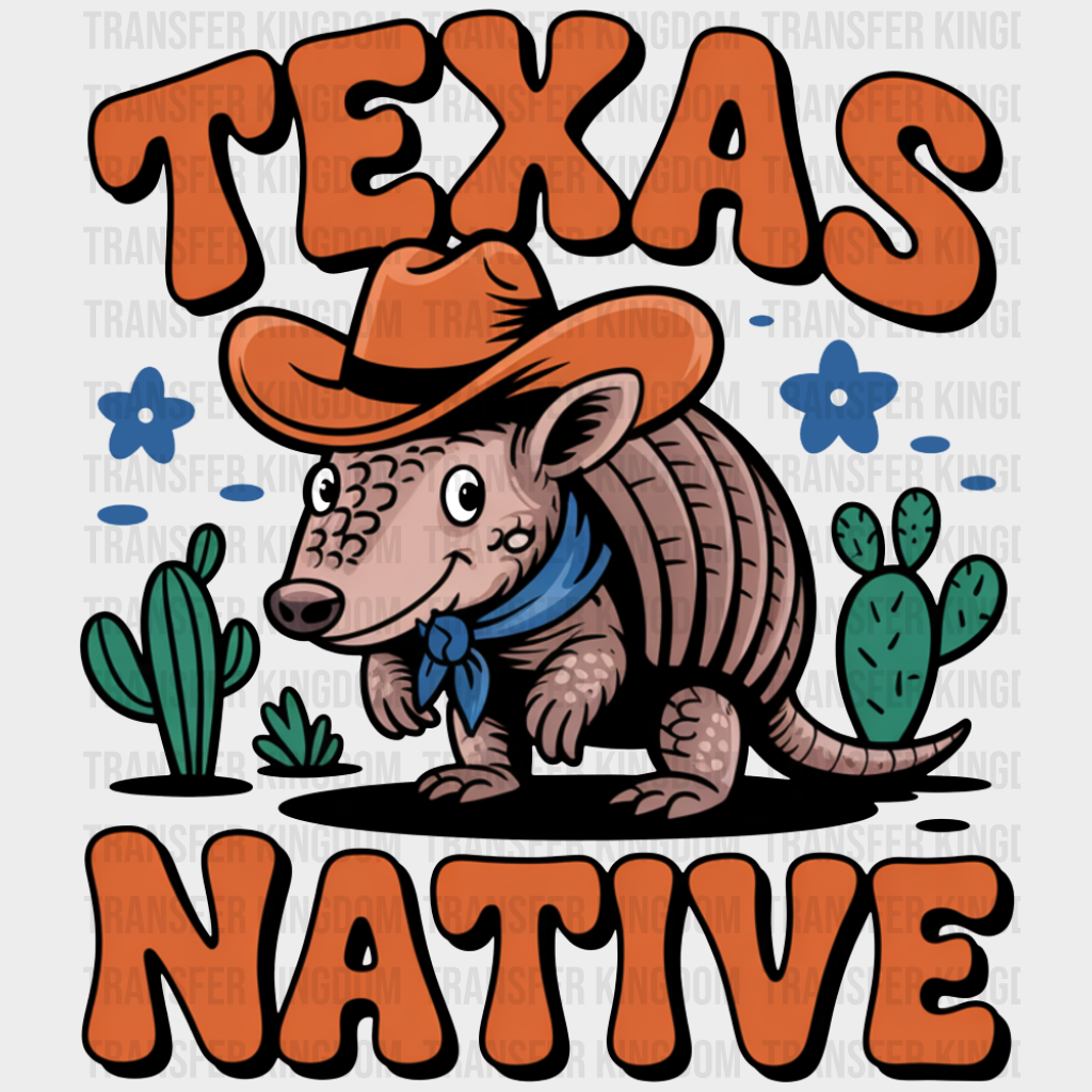 Texas Native Armadillo - States & Cities DTF Transfer