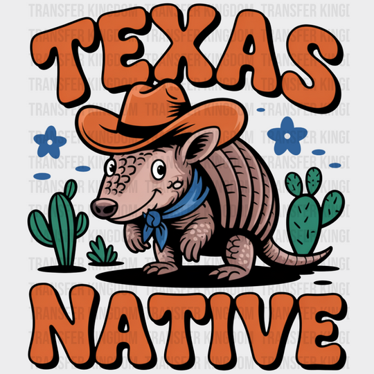 Texas Native Armadillo - States & Cities DTF Transfer