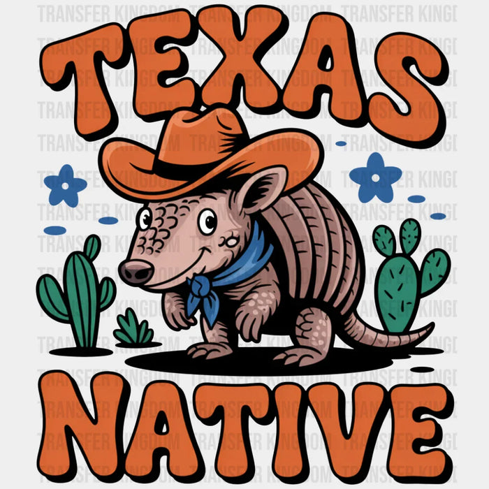 Texas Native Armadillo - States & Cities DTF Transfer