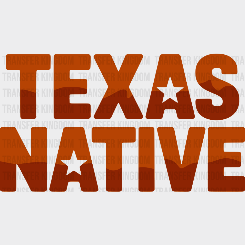 Texas Native Orange Design - States & Cities DTF Transfer