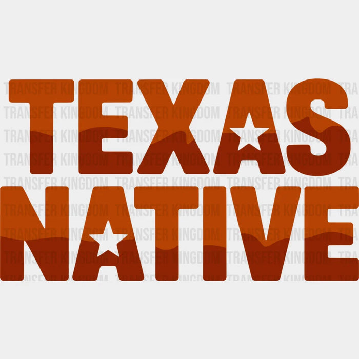 Texas Native Orange Design - States & Cities DTF Transfer