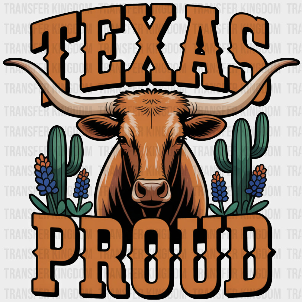Texas Proud Bull & Cacti - States & Cities DTF Transfer