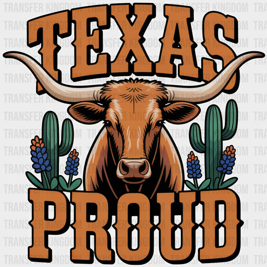 Texas Proud Bull & Cacti - States & Cities DTF Transfer