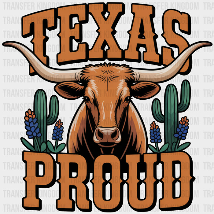 Texas Proud Bull & Cacti - States & Cities DTF Transfer