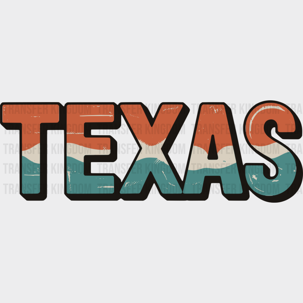 Texas Red White Green - States & Cities DTF Transfer