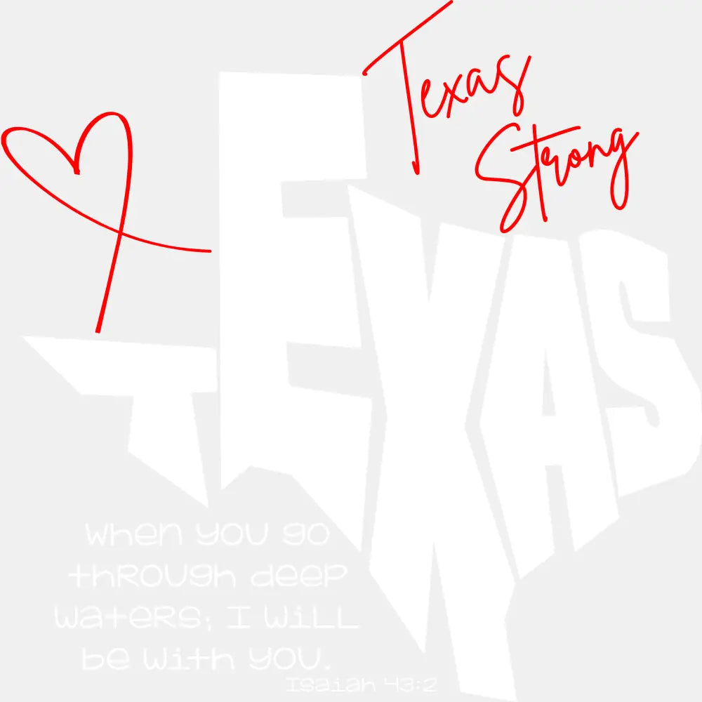 Texas Strong B&W - States & Cities DTF Transfer Adult Unisex - S & M (10’’) / Light Color Design (See Imaging)