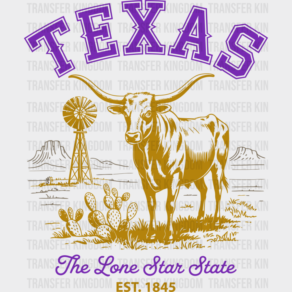 Texas The Lone Star State - States & Cities DTF Transfer