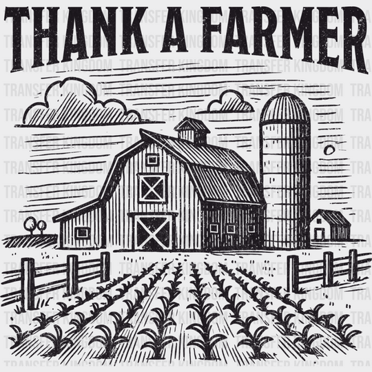Thank A Farmer Vintage Design - Dtf Transfer Unisex S & M (10’’) / Dark Color See Imaging