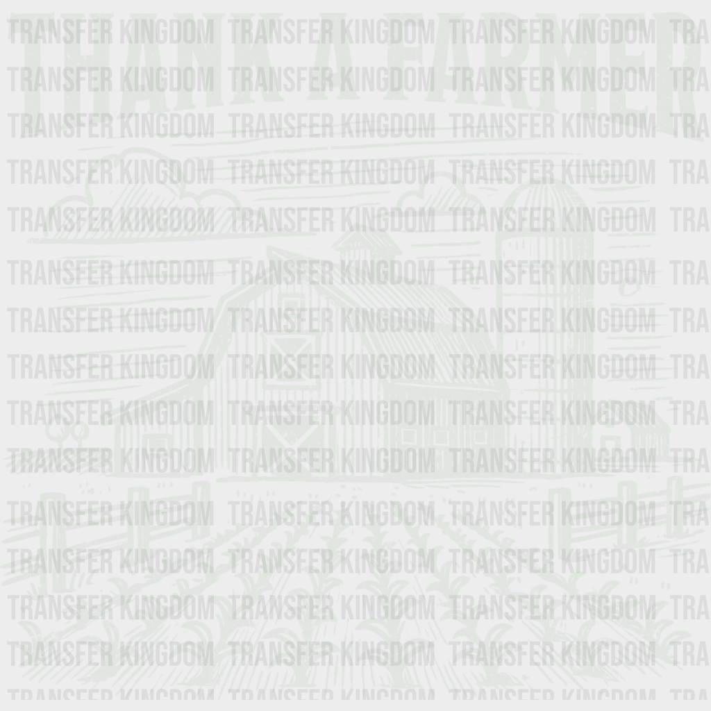 Thank A Farmer Vintage Design - Dtf Transfer Unisex S & M (10’’) / Light Color See Imaging