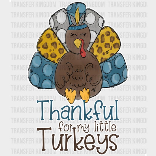 Thankful For My Turkey Cute Design - Thanksgiving Dtf Transfer Unisex S & M (10’’) / Light