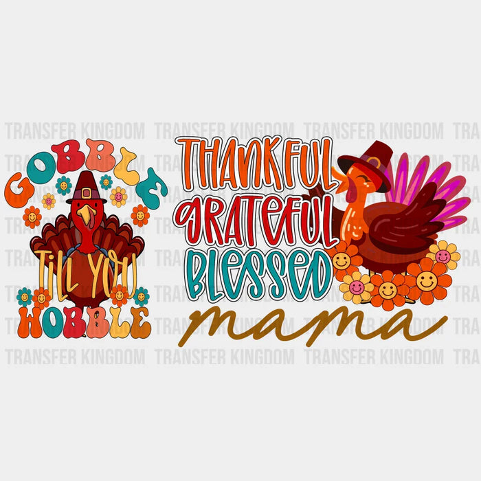 Thankful Grateful Blessed - Fall Cup Wrap UV Sticker Permanent UV DTF Decal