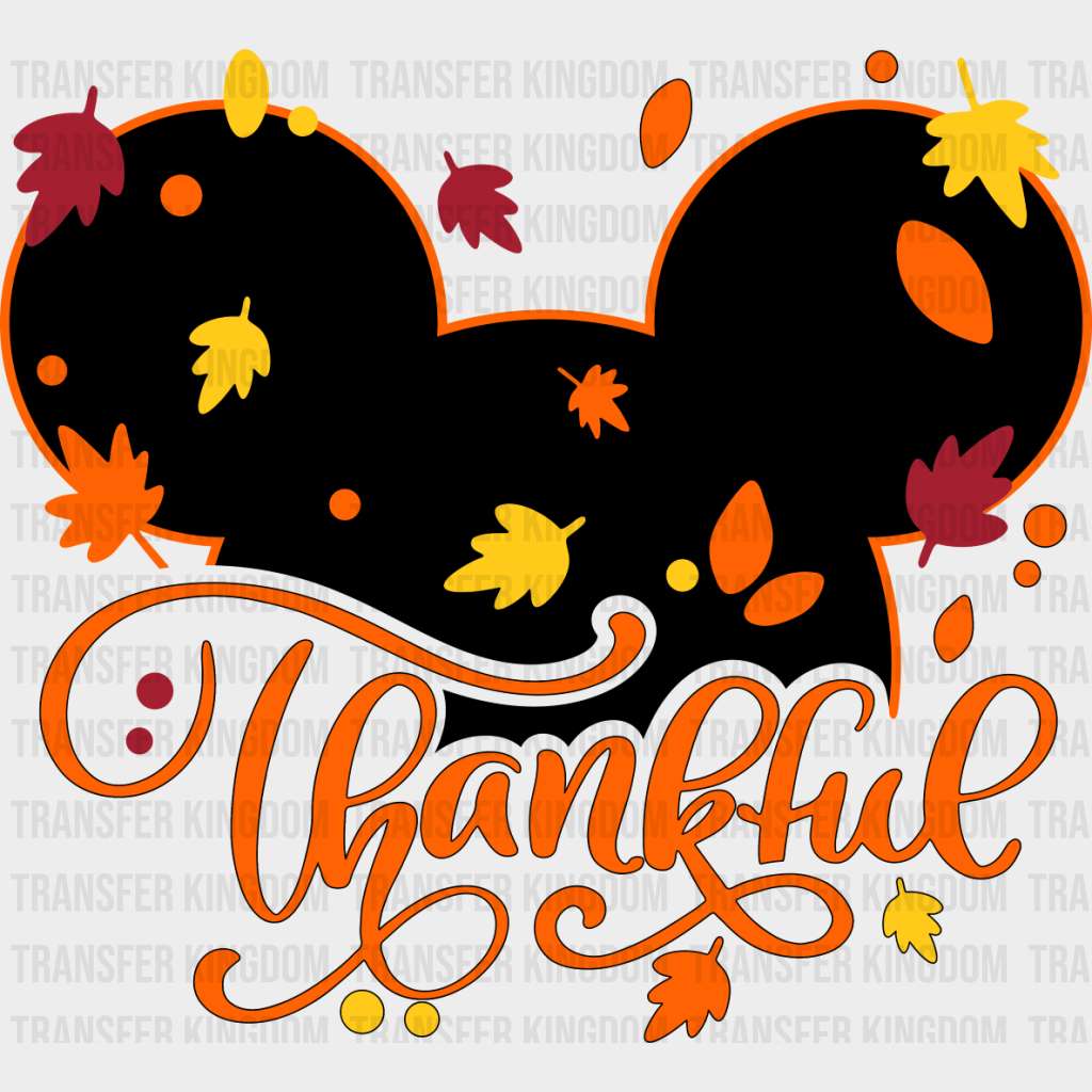 Thankful Mickey And Minnie Design - Fall Dtf Transfer Unisex S & M (10’’) / (See Imaging)