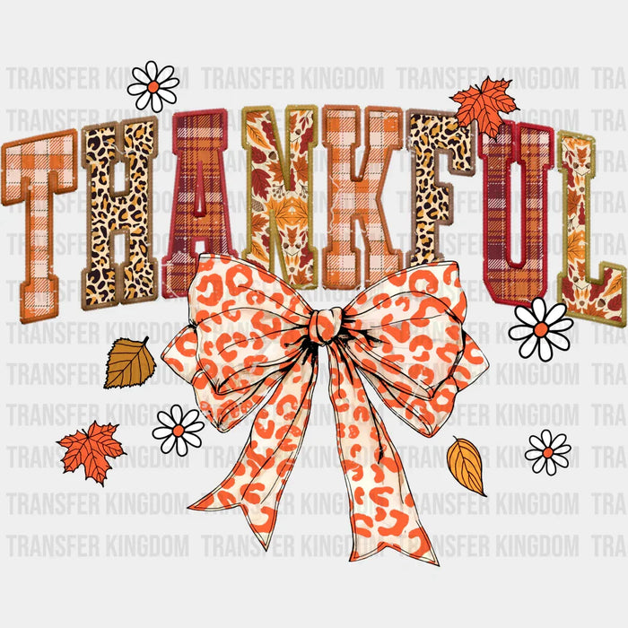 Thankful Orange Ribbon - Thanksgiving DTF Transfer