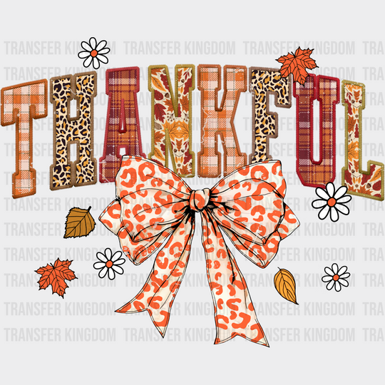 Thankful Orange Ribbon - Thanksgiving Dtf Transfer