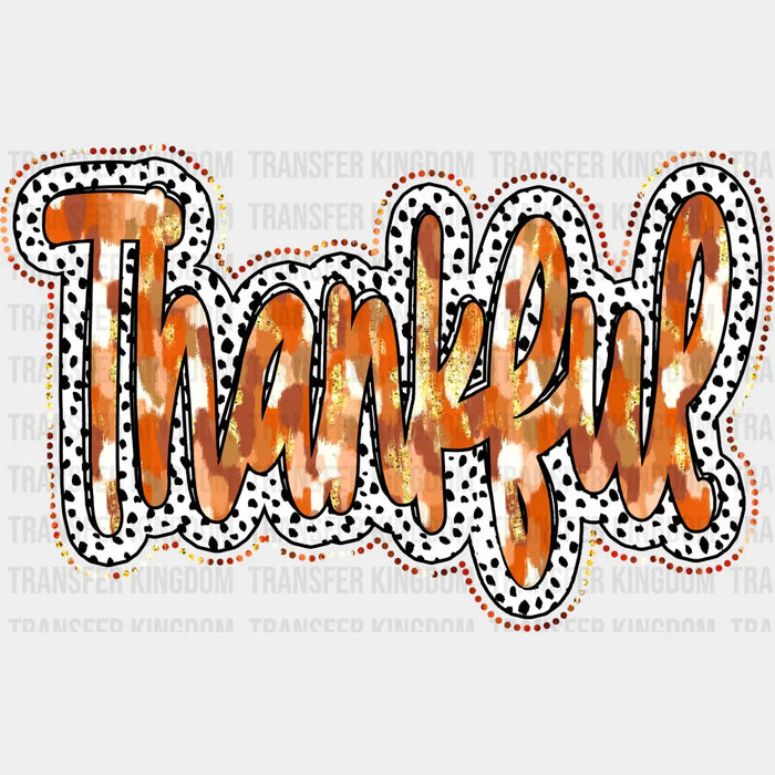 Thankful Ribbon White And Ribbon - Thanksgiving DTF Transfer
